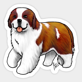 Dog - Saint Bernard - Red and White Sticker